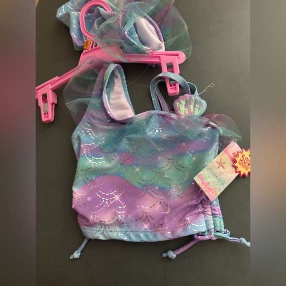 Cute Toddler Girls Two Piece Magical Rainbow Print Bathing Suit by btween |Sz 3T - Picture 4 of 8